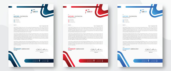 vector corporate minimal letterhead design set template