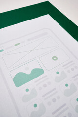 Wall Mural - ux website design wireframe. sketch, prototype, framework, layout future design project. ui/ux - use