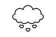 Rain line icon valentines day sign flat minimalist symbol art