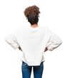 © Krakenimages.com - Beautiful young african american woman wearing winter sweater over isolated background standing backwards looking away with arms on body