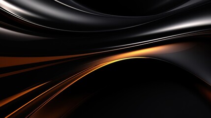 abstract glossy black wave motion design background