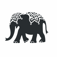 Elephant Vector Illustration  Elephant Drawing With Ethnic Motifs