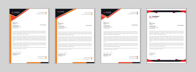 Wall Mural - clean and professional corporate company business letterhead template design with color variation bu