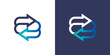 Letter B swap arrow logo design vector template