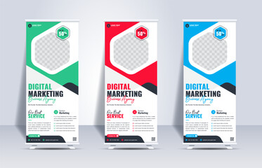 creative corporate business marketing roll up banner stand template design