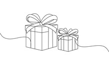 Gift Box Line Art Style Vector Eps 10