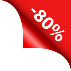 Sticker - Curled corner 80% off