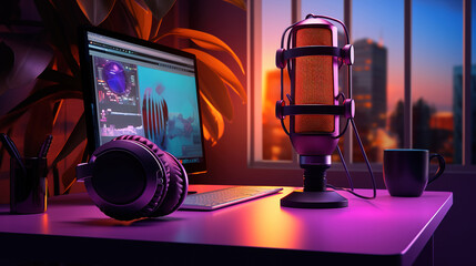 Wall Mural - International Podcast Day, Bright color. Generative Ai