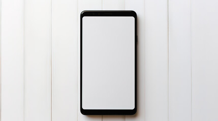 Wall Mural - Smart phone on wooden background. Generative Ai