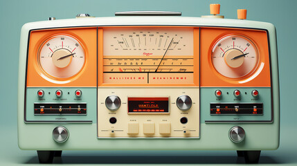 Sunburst background for world radio day in vintage style. Generative Ai
