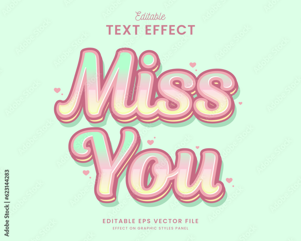 Cute Romatic Text decorative editable cute romantic quotes text effect vector design ...