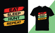 © Imrangraphic - Eat sleep hunt repeat typography adventurer t-shirt design