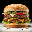 © pwmotion - Leckerer Burger mit Salat, und Käse, Generative AI