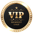 Premium VIP label with gold elements and crown
