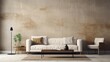 © VERTEX SPACE - Modern Minimal clean clear contemporary living room home interior design daylight background,beige white sofa couch in living room daylight from window freshness moment mock up interior,generative ai