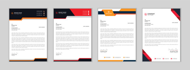 Wall Mural - modern creative & clean business style letterhead bundle. modern and minimalist company business let