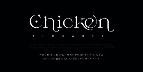 Sticker - Chicken Abstract sport modern alphabet fonts. Typography technology electronic sport digital game music future creative font. vector illustration.
