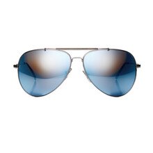 Mirrored Aviator Sunglasses Isolated On Transparent Background. Generative AI