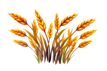 wheat in cartoon style for video game isolated on white background.