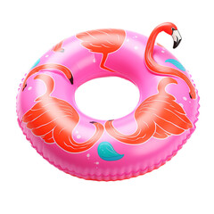 Wall Mural - Flamingo swimming ring isolated on transparent background, png