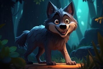  Cute Adorable Cartoon Werewolf in Cinematic Shot Generative AI