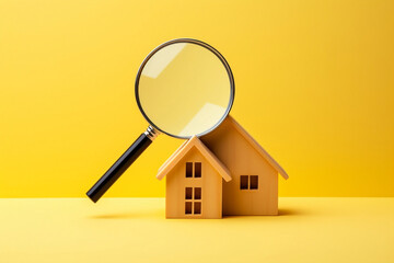 house and magnifying glass