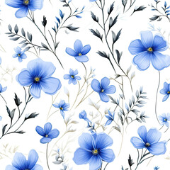  Watercolour pattern of a trendy filed flowers, floral seamless pattern
