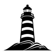 Lighthouse Logo Black Silhouette Svg Vector