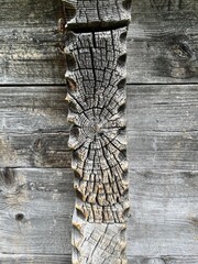 Closeup of old wood with ornaments