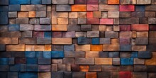 AI Generated. AI Generative. Wood Brick Blosk Simple Wooden Elements. Geometric Abstract Pattern Texture Background Pallette. Graphic Art