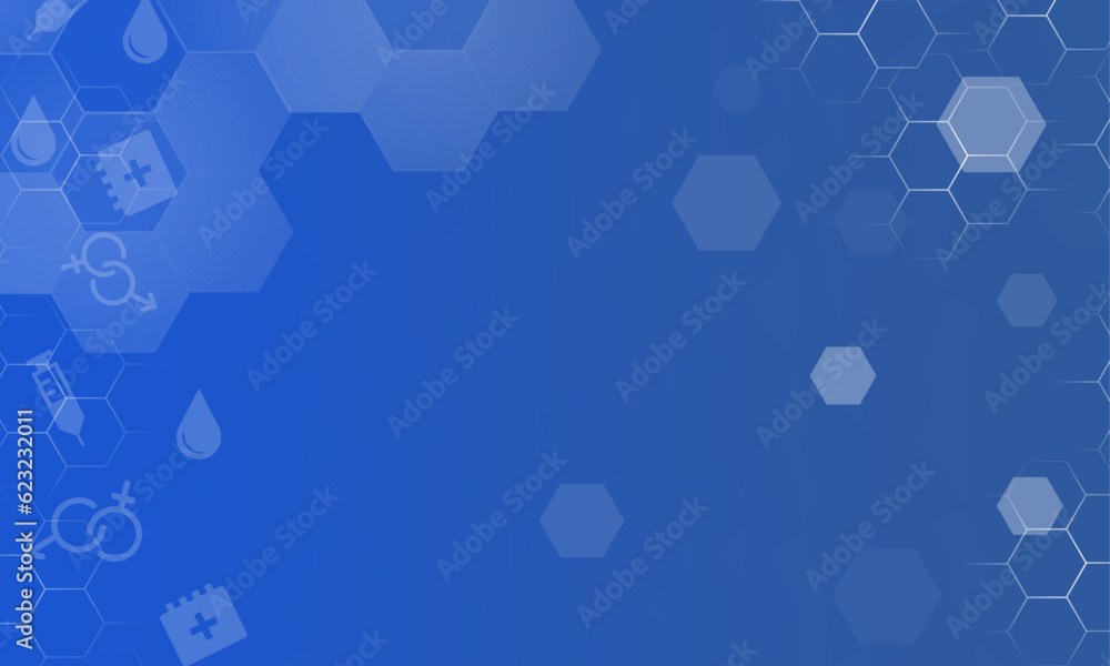 Healthcare and medical background with hexagonal geometric shapes in ...