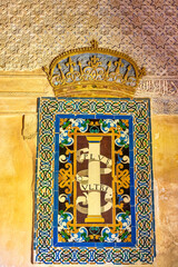 Wall Mural - Medieval tile architectural feature in the Alhambra, Granada, Spain