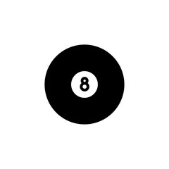 pool ball isolated on white 8 ball black vector icon billiard