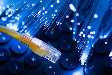 Internet cable, fiber optics concept