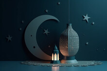 Islamic New Year. The Day Of The Beginning Of The Year According To The Islamic Calendar, The First Day Of The Month Of Muharram. 18 July, 19 July. Moon, Lamp
