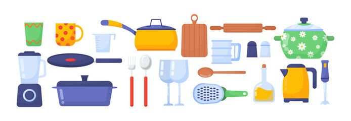 Set of different kitchenware