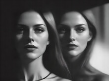 Two Female Twins.photorealistic Retro 90s Style.Generative AI
