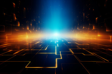 Wall Mural - glowing lines. digital data transfer. futuristic wallpaper