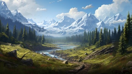 Wall Mural - Open World Game Art