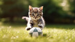 A cute cat playingg ball