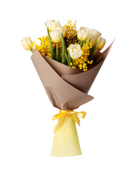 Sticker - Bouquet of beautiful spring flowers isolated on white