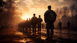 © Lee John - Soldiers Saluting During Sunset Military Ceremony