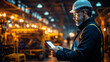 © Lee John - Factory engineer hold tablet. Smart industry control concept
