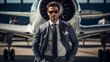 © Lee John - Successful Businessman in Front of Private Jet. The Billionaire