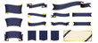 navy blue ribbon banner design material