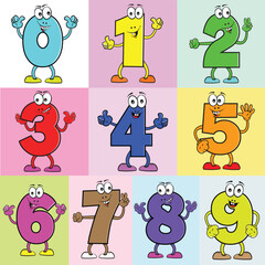 Creative numbers set 1-10 character 