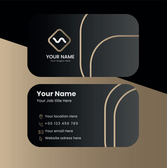 Simple and modern vector business card with abstract shape