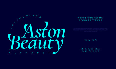 astonbeauty premium luxury elegant alphabet letters and numbers. elegant wedding typography classic 