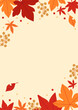 Background material designed with autumn leaves and nuts
