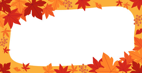 Wall Mural - background material designed with autumn leaves and nuts